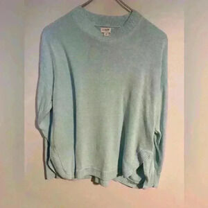 Women’s j crew sweater size M pastel blue with slit detail on the side EUC